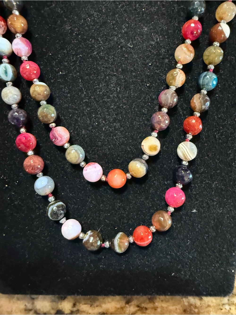 Multicolor Agate Bead Necklace - Women Jewelry